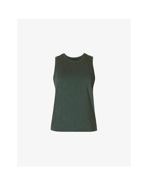 Sweaty Betty Green Soft Flow Studio Stretch-Woven Tank Top