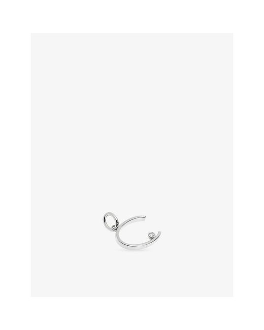 Monica Vinader White Solitaire Initial C Sterling- And Lab-Grown Diamond Pendant