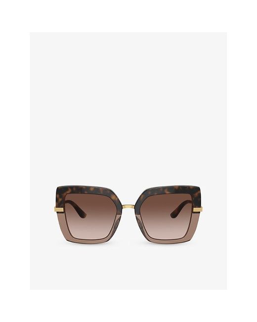 Dolce & Gabbana Brown Dg4373 Square-frame Acetate Sunglasses