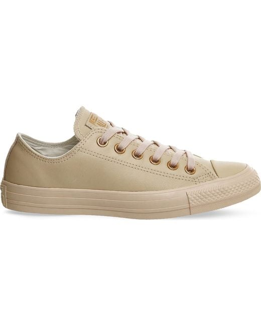 Converse All Star Low-top Leather Trainers in Natural for Men | Lyst