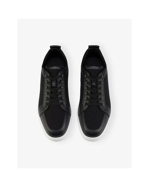 Christian Louboutin Black Rantulow Flat Leather Trainers