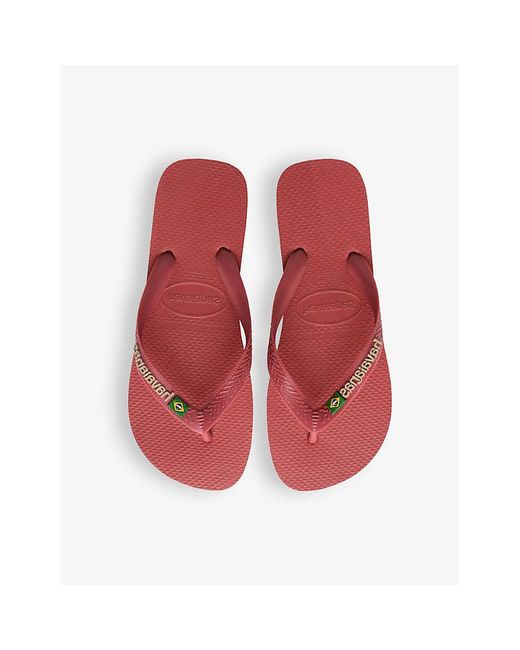 Havaianas Brown Brasil Logo-Embossed Rubber Flip-Flops