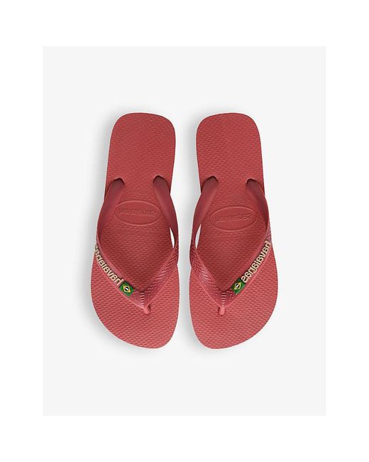 Havaianas Brown Brasil Logo-embossed Rubber Flip-flops