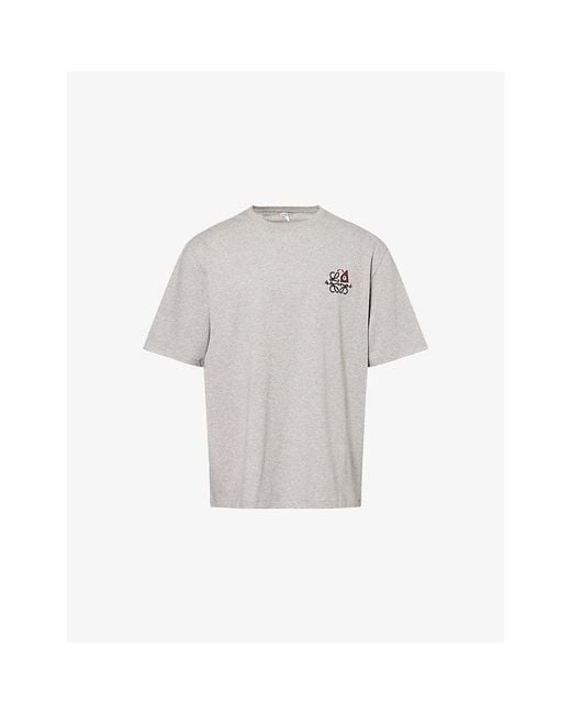 Loewe White X Louis Wain Anagram Loose-Fit Cotton-Jersey T-Shirt for men