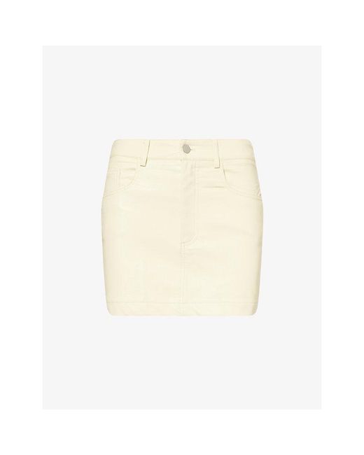 Amy Lynn Natural Milena Vegan Leather Mini Skirt