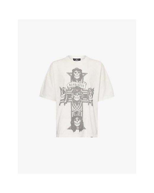 Represent X Guns N' Roses Cross Graphic-Print Cotton-Jersey T