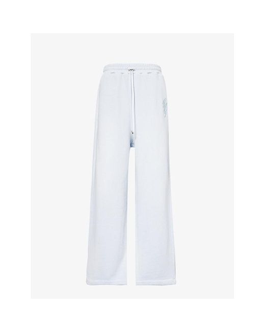 Amiri White Logo-embroidered Relaxed-fit Cotton-jersey jogging Bottoms