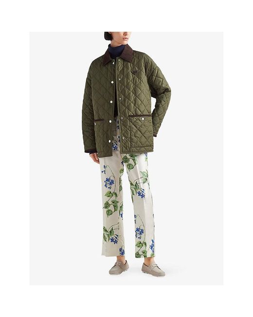 Prada Green Re-nylon Quilted Recycled-nylon Jacket