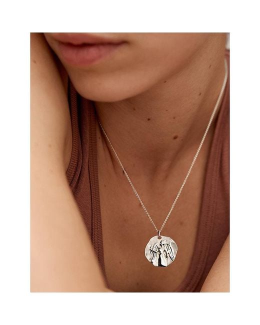 Monica Vinader White Virgo Zodiac Sterling- Pendant Necklace