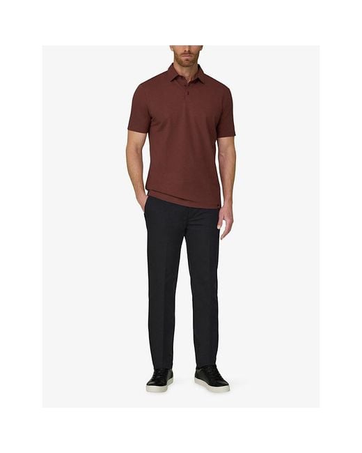 Boggi Black Tapered-Leg Mid-Rise Stretch-Woven Trousers for men