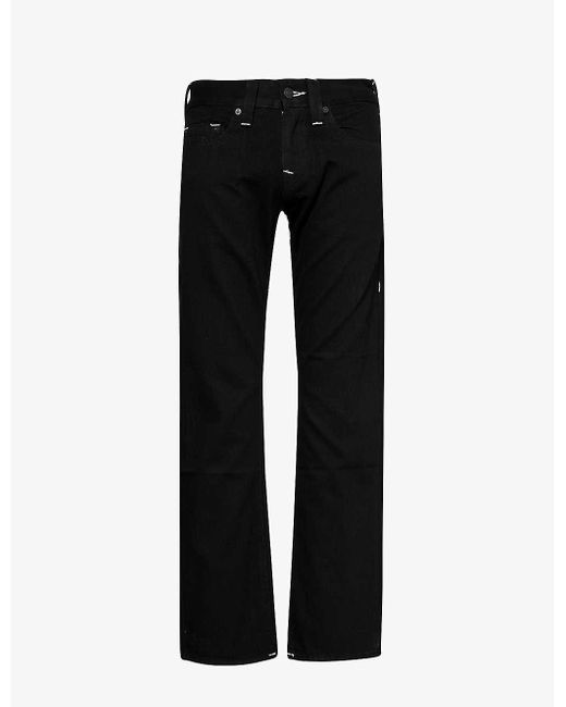 True Religion Black Ricky Paint-splatter Straight-leg Denim-blend Jeans for men