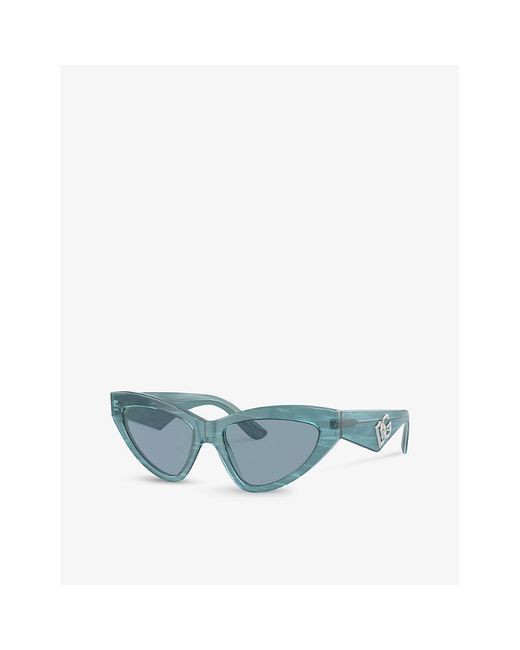 Dolce & Gabbana Blue Dg4439 Cat Eye-frame Acetate Sunglasses