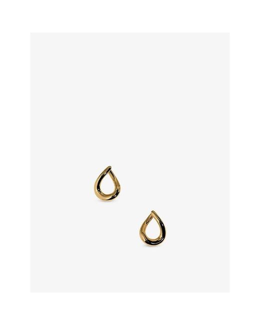 Astrid & Miyu Metallic Molten Xl 14Ct- Plated Brass Hoops