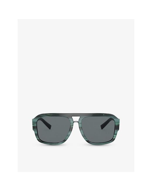 Dolce & Gabbana Gray Dg4403 Pilot-frame Acetate Sunglasses