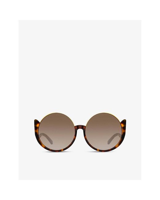 Linda Farrow Multicolor Florence 22ct Yellow Gold-plated Titanium And Recycled-acetate Round-frame Sunglasses