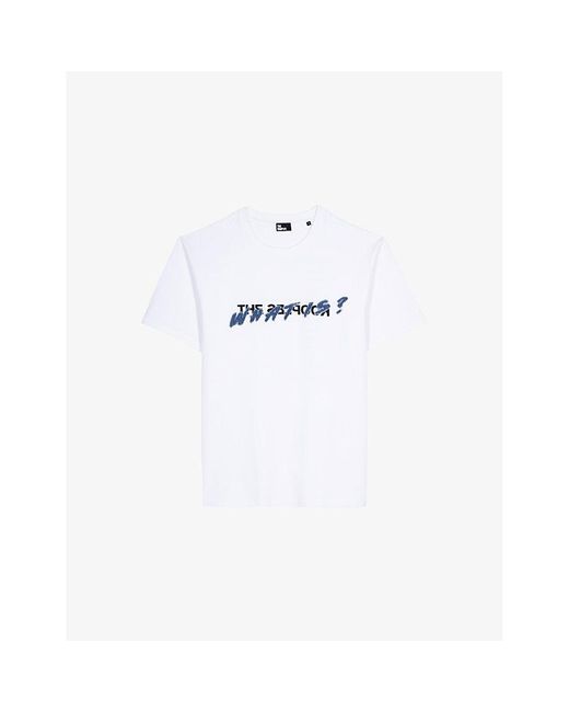 The Kooples White Branded-Print Short-Sleeved Cotton-Jersey T-Shirt for men