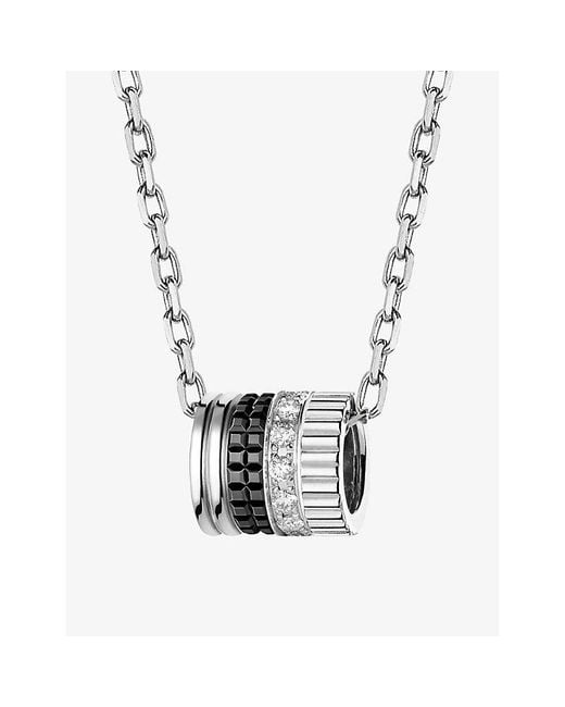 Boucheron White Quatre Edition 18Ct- Ceramic And 0.17Ct Diamond Pendant Necklace for men