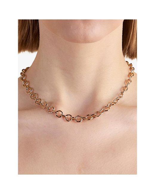 Astrid & Miyu Metallic Molten Link 18Ct-Plated Brass Chain Necklace
