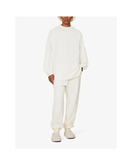 Fear Of God White Essentials Brand-print Relaxed-fit Cotton-blend jogging Bottoms for men