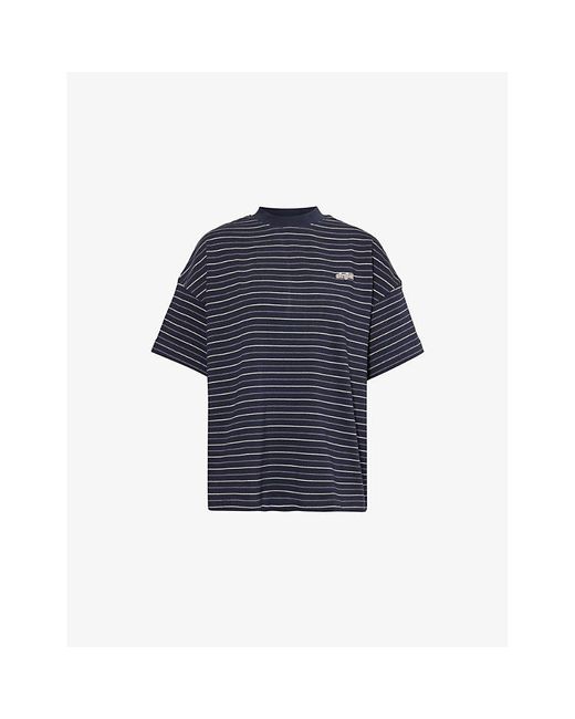 Sisters & Seekers Blue Scott Striped-Print Cotton-Jersey T-Shirt