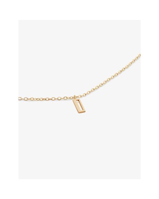 Monica Vinader White Small Letter I 14Ct- Pendant Necklace