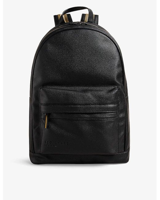 Ted Baker Black Kaileb Logo-debossed Faux-leather Backpack for men