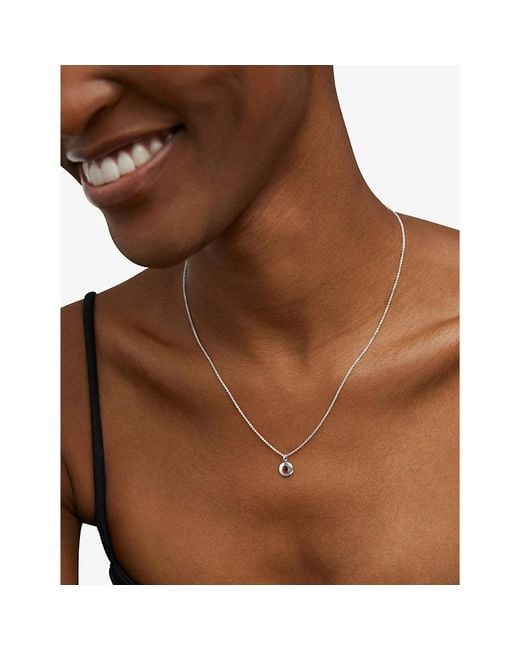 Monica Vinader White July Birthstone Sterling- Necklace