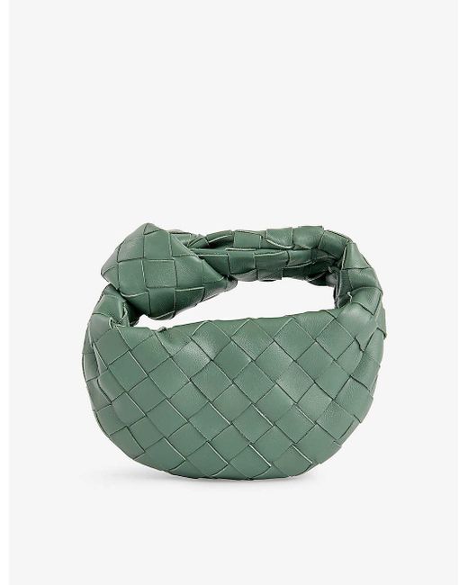 Bottega Veneta Green Candy Jodie Intrecciato-weave Leather Top-handle Bag