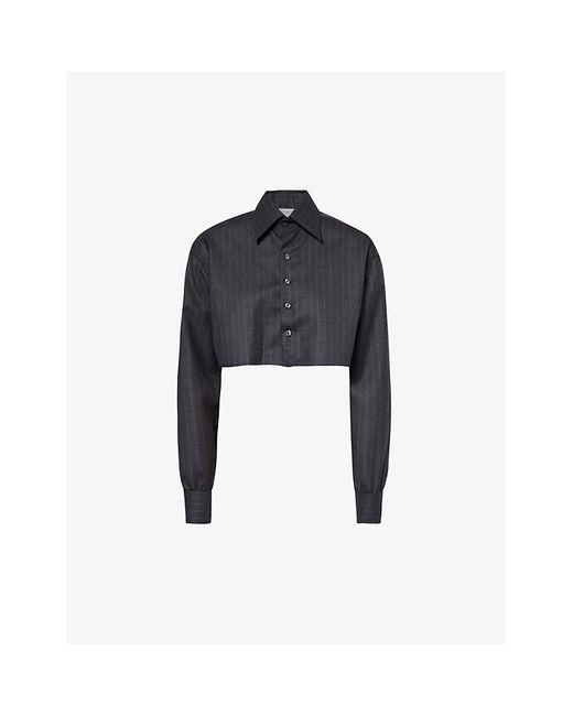 Woera Black Regular-fit Cropped Cashmere Shirt