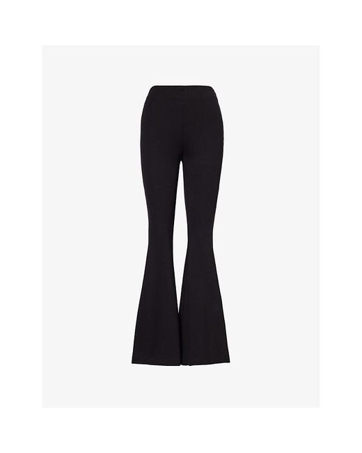 Reformation Black Jolie Straight-leg High-rise Stretch-woven Trousers