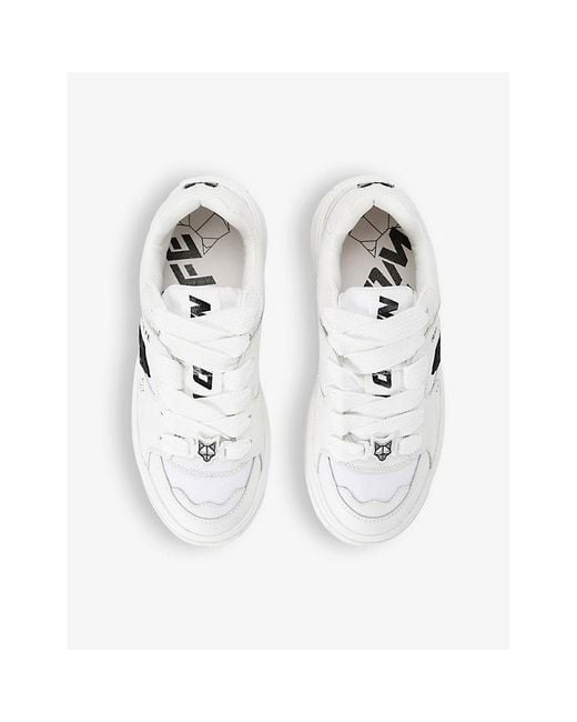 Naked Wolfe White Crash Chunky-sole Leather Low-top Trainers