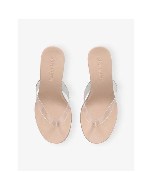 Steve Madden Natural Playing Faux-Leather Wedge Sandals