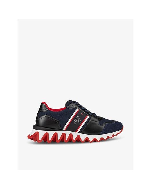 Christian Louboutin Blue Nastroshark Chunky-sole Leather Low-top Trainers for men