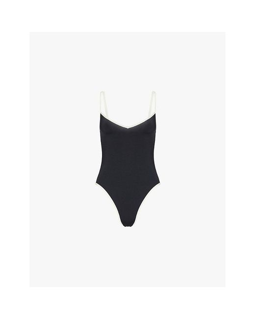 Cheap Monday Black Ravello V-Neckline Colour-Block Swimsuit