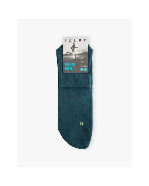 Falke Blue Run Rib Cotton-Blend Socks for men
