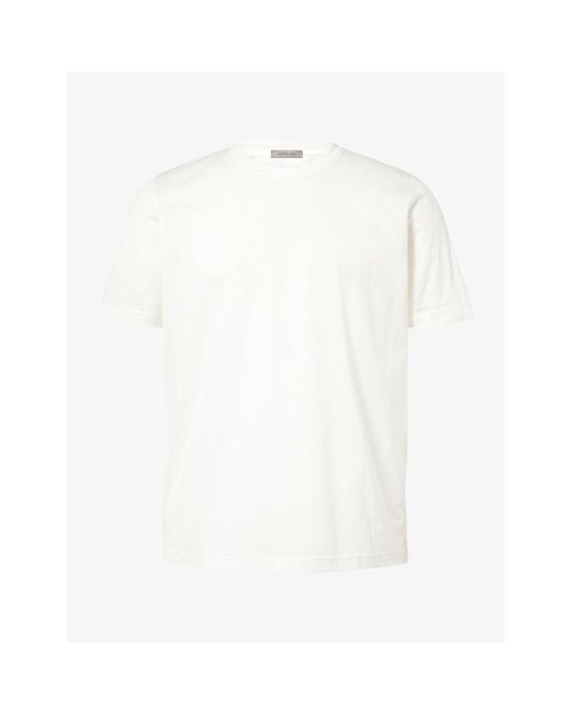 Corneliani White Crew-Neck Mercerized Cotton T-Shirt for men