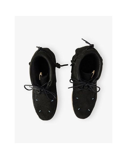 Visvim Black Lhamofolk Lace-Up Suede Boots for men
