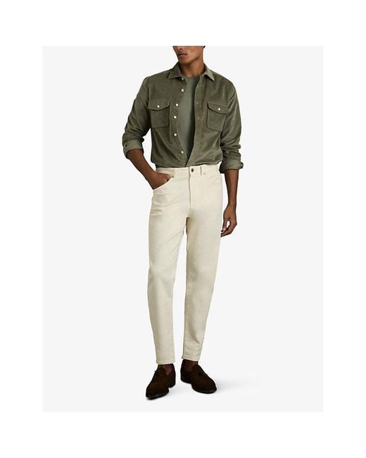 Reiss Green Bless Crew-Neck Short-Sleeve Cotton-Jersey T-Shirt for men