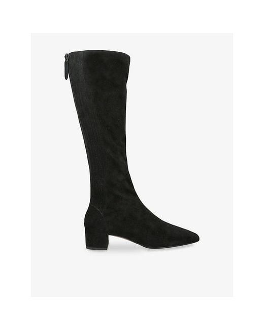Aquazzura Black Saint Honore 35 Suede Knee-High Boots