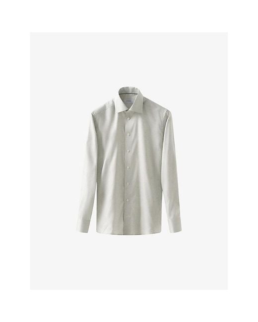 Eton of Sweden Gray Signature Twill Striped Slim-fit Cotton Shirt for men