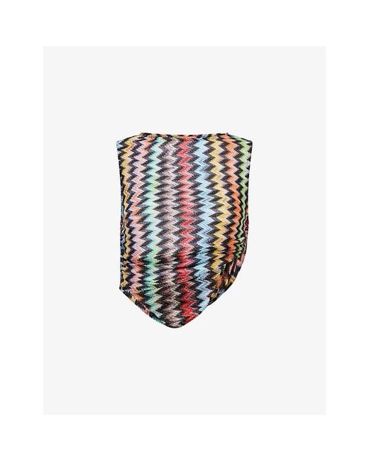 Missoni White Zig-Zag Sleeveless Knitted Top