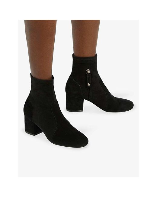 Dune Black Olianna Suede Ankle Boots