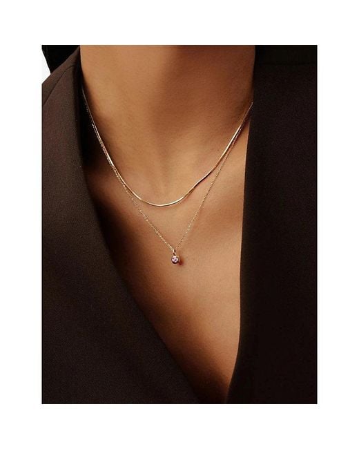 Missoma White Fine October Birthstone 18Ct And Peridot Pendant Necklace