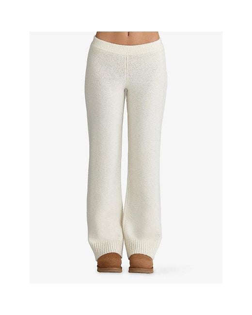 House Of Cb White Lara Straight-Leg Merino-Wool Trousers