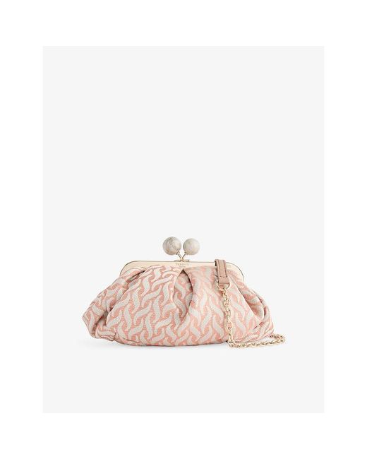 Weekend by Maxmara Pink Pasticcino Small Linen And Silk Handbag