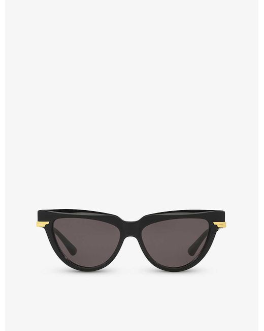 Bottega Veneta Gray 6j000421 Bv1265s Cat Eye-frame Acetate Sunglasses
