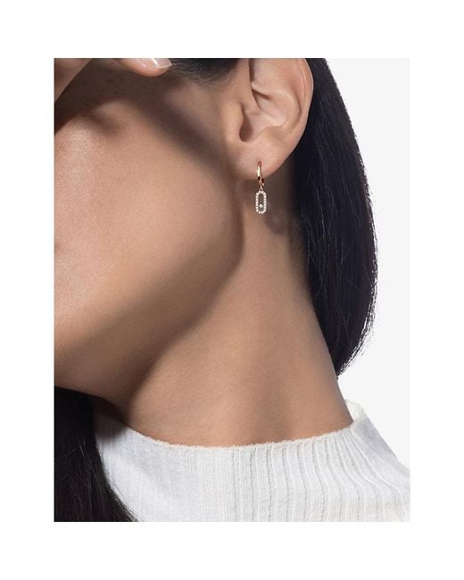 Messika White Move Uno 18Ct And 0.19Ct Diamond Hoop Earrings