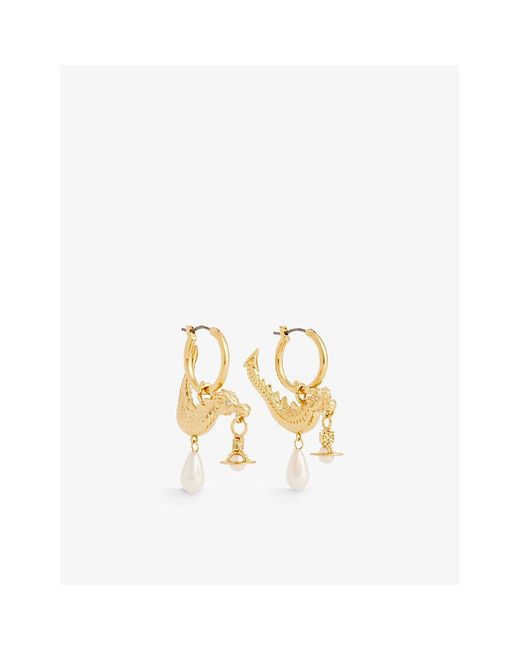 Vivienne Westwood Metallic Dragon Brass Earrings
