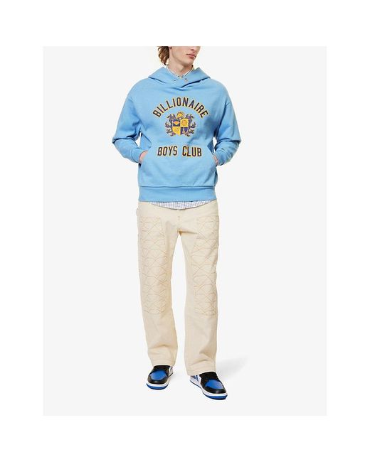 BBCICECREAM Blue Crest Branded-print Cotton-jersey Hoody for men