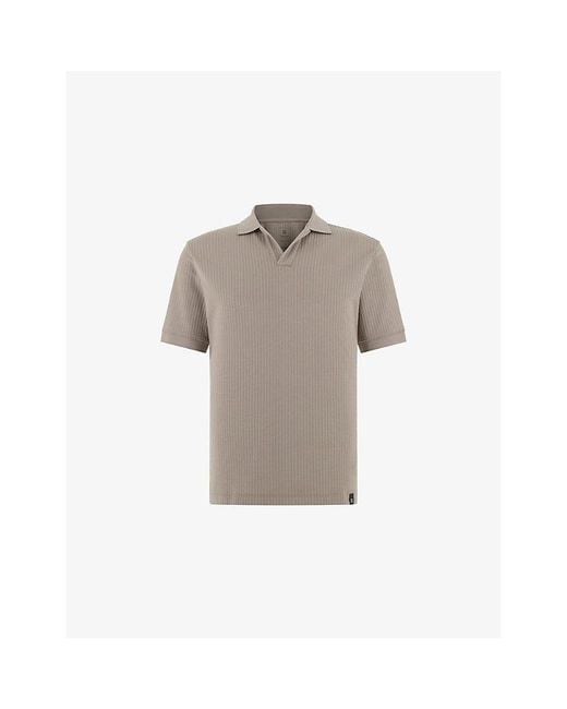 Boggi Gray Jacquard Pima-Cotton Polo Shirt for men